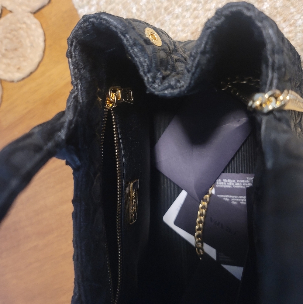 Prada Black Mini Tote With Gold Chain - Picture 8 of 14